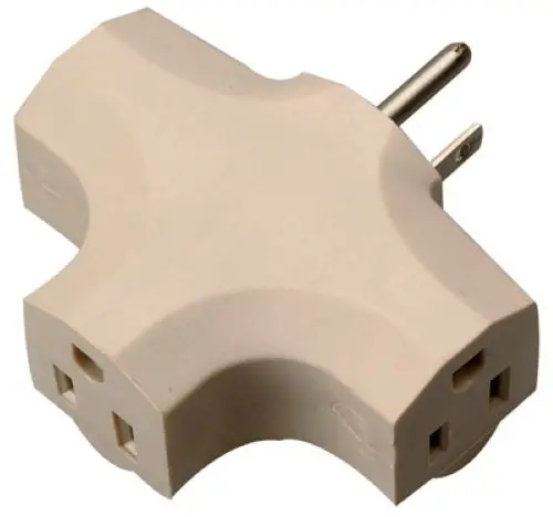 09902-97ME Beige 3-Way Grounded Cube Tap Electrical Outlet Adapter – Bulk Pack of 48