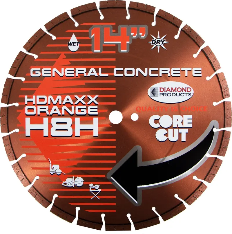 14-Inch Diamond Cutting Blade – 0.125″ Thickness, HD Maxx Orange Series (H10)