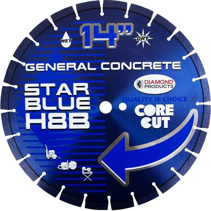 14-Inch General-Purpose Concrete Cutting Blade – Star Blue H8B, Universal Arbor (85261)