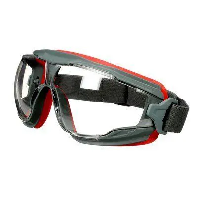 3M GoggleGear Splash Goggles – Black/Red Frame with Clear Scotchgard Anti-Fog Lens (GG501SGAF)