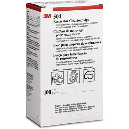 3M Respirator Cleaning Wipes – Alcohol-Free Disinfecting Cloths, Pack of 100 (Model 504)