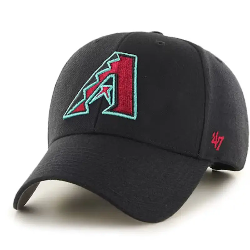 47 Brand Arizona Diamondbacks MVP Velcro-Adjustable Cap – Black, Sedona Red & Teal