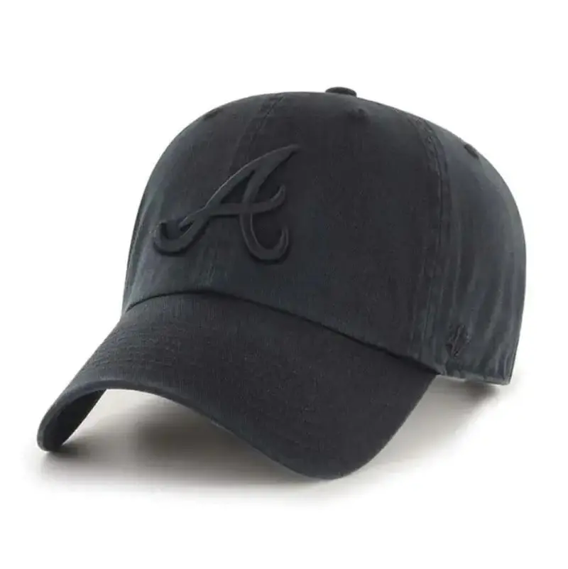 47 Brand Atlanta Braves Cleanup Adjustable Cap – Solid Black