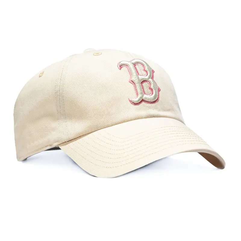 47 Brand Boston Red Sox Cleanup Strapback Hat in Stone and Pink