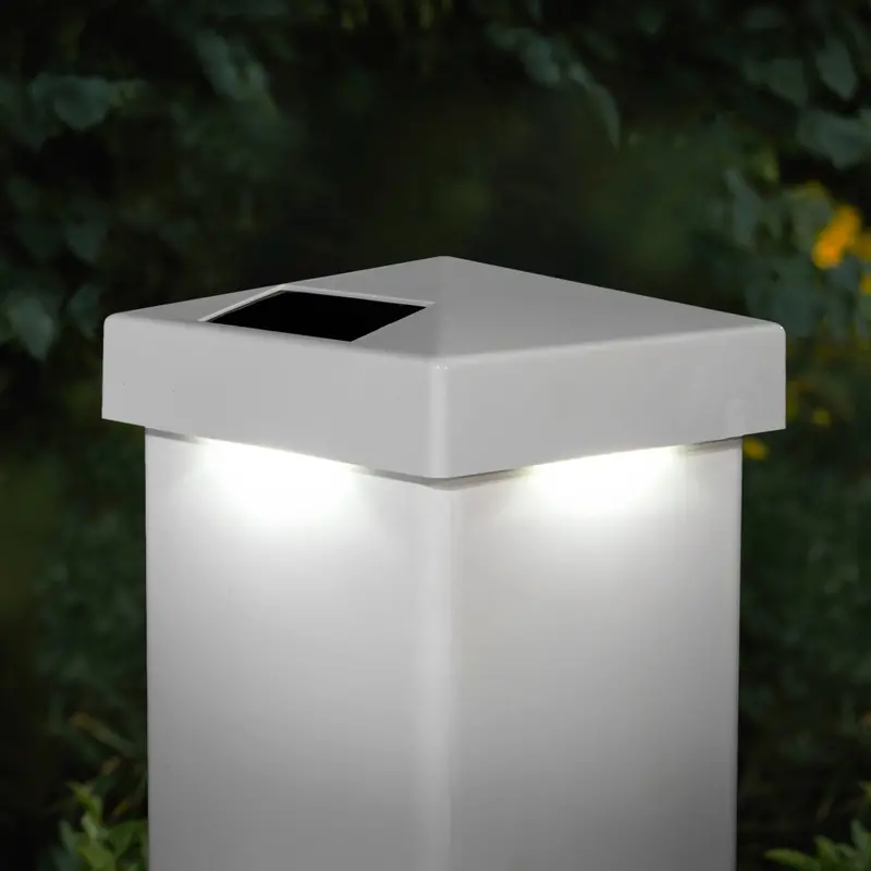 5″×5″ White PVC Pyramid Solar Post Cap – Classy Caps SL9902 Architectural Accent