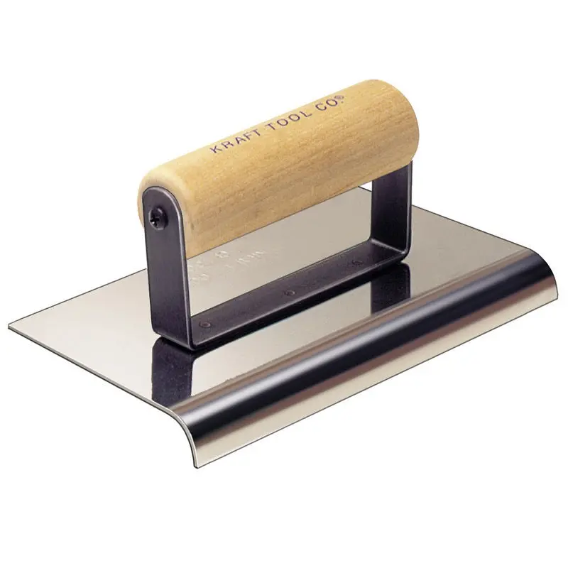 6″ × 3″ Blue Steel Hand Edger — .375R Radius, Wood Handle (Model CF092)