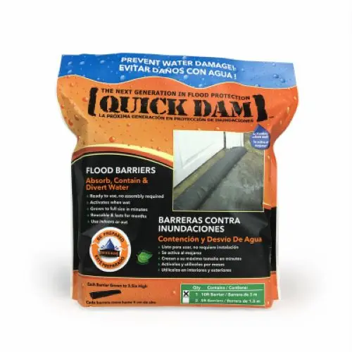 Absorbent Products QD610-1 Quik Dam Flood Barrier – 6″ x 10′ Expandable Water-Activated Spill Containment Strip