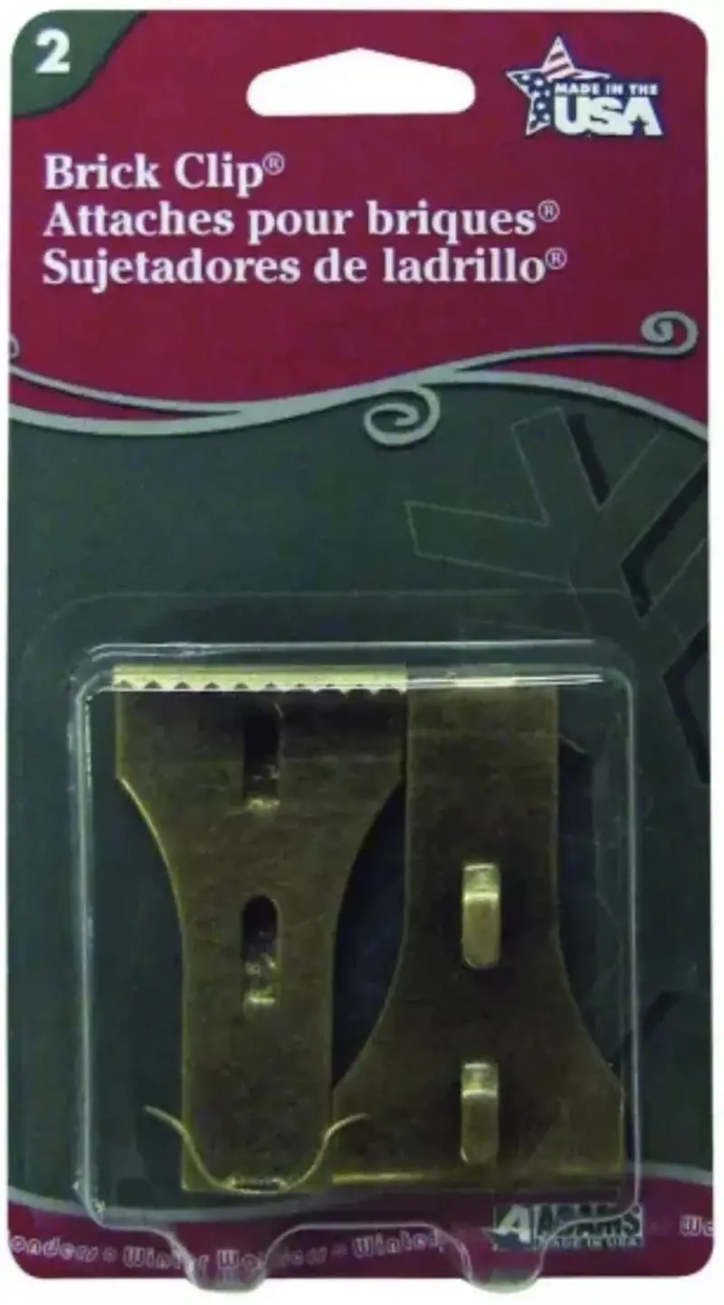 Adams Metal Brick Clip Hangers – 2-Pack Wreath & Ornament Mounting Brackets