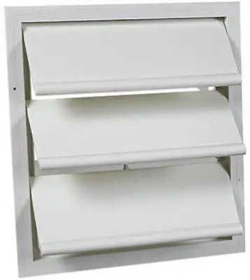 Air Vent 54703 Automatic White Louvered Gable Shutter – Compatible with Models 53315, 53316, 53319, 53320