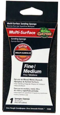 Ali Gator Grit Fine/Medium Dual-Grit Sanding Sponge Block – 3″ x 5″ (20-Pack)