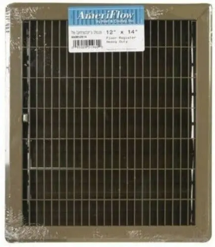 American Metal Gravity Floor Register (12″ x 14″, Brown Steel) – 5-Unit Set