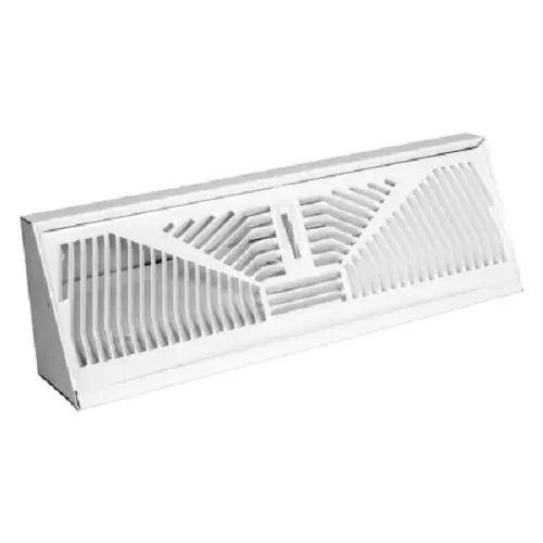 American Metal Perimeter Baseboard Duct Diffuser – 18″ White (Case of 12)
