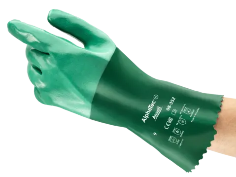 Ansell AlphaTec® Neoprene Chemical-Resistant Work Gloves – Solvent & Oil Protection, Model 08-352