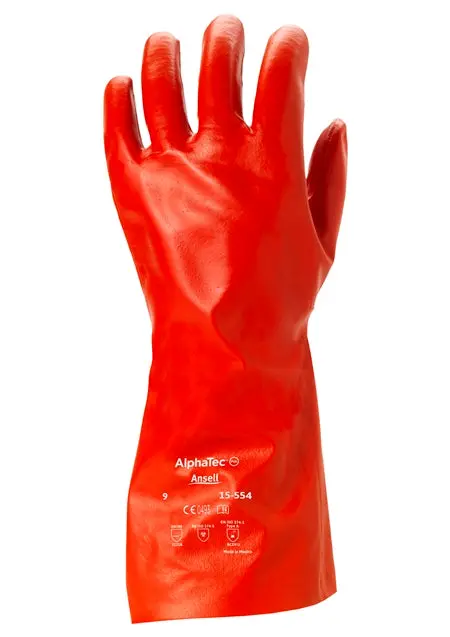 Ansell AlphaTec® PVA-Coated Chemical-Resistant Gloves – Model 15-554
