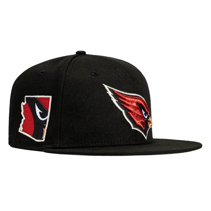 Arizona Cardinals State Logo 59Fifty Hat – Black, Red & Metallic Accents
