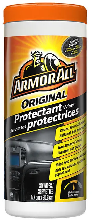 ARMOR ALL Heavy-Duty Car Cleaning Wipes – Industrial-Strength Formula, 30 Count Tray Can (Model 8445C)