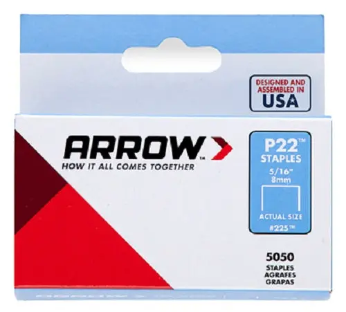 Arrow 225 Staples (5/16″ / 8mm) for P22 Plier Stapler – Pack of 80