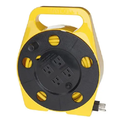 Bayco SL-755 Retractable Extension Cord Reel – 25 ft, 4-Outlet, Single Unit