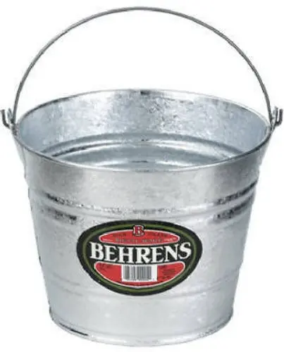 Behrens 1205 – 5-Quart Galvanized Steel Bucket with Handle – Single Unit
