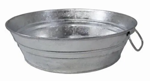 Behrens 2-Quart Galvanized Low Flat Tub Bucket – 8.5″ × 8.5″ × 2.75″
