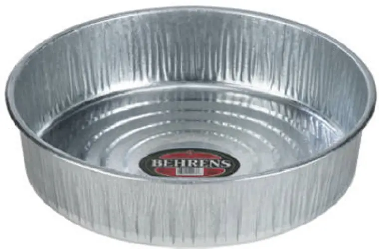 Behrens 2168 Galvanized Hog Pan Feeder – 3.5-Gallon, 16-Inch Seamless Tray – Pack of 4