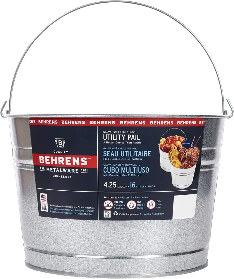 Behrens C17GS – 4-Gallon Galvanized Sheet Steel Wash Tub – Single Unit