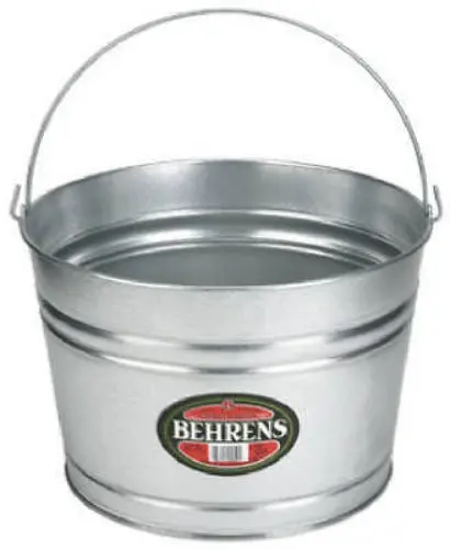 Behrens C17GS 4-Gallon Sheet Steel Wash Tub – Galvanized Cleaning Bucket (Pack of 3)