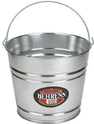 Behrens Galvanized Steel Water Pail – 10 Quart, Handle Included, Pack of 6