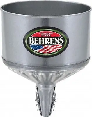 Behrens GTF 123 – Galvanized Steel Lock-On Tractor Funnel (8-Quart Capacity) – Single Unit
