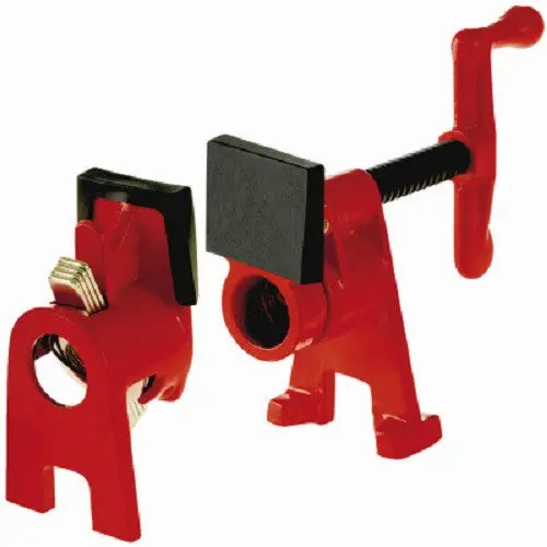 Bessey BPC-H34 3/4″ H-Style Woodworking Pipe Clamp with High Base (Set of 3)