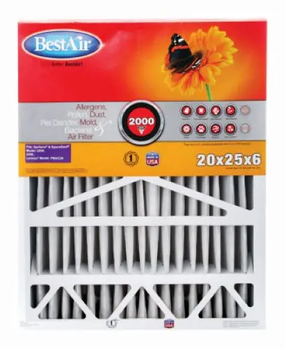 Best Air BA2-1625-8 MERV 8 HVAC Filter – 16″ x 25″ x 2″, 12-Pack