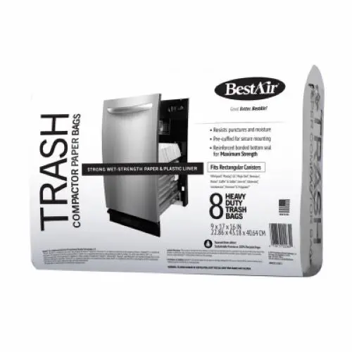 Best Air WMCK133508 Paper Trash Compactor Bags – 8-Count Pack (Qty 6)