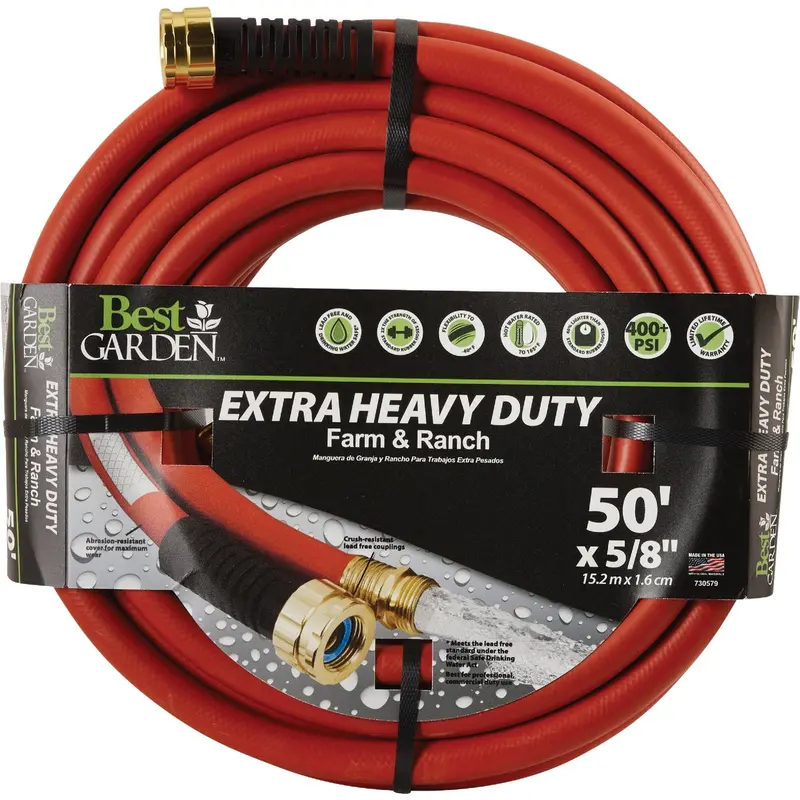 Best Garden Heavy-Duty Hot Water Hose — 5/8" X 50 Ft, Drinking-Water Safe 1