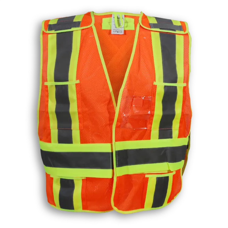 Big K Orange Safety Vest – 100% Polyester Soft Mesh, High-Visibility ANSI Class 2 Compliant Apparel