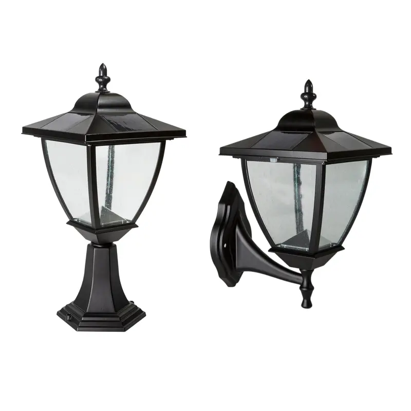 Black Aluminum Elegante Solar Lamp – Classy Caps SML556 Decorative Garden Light