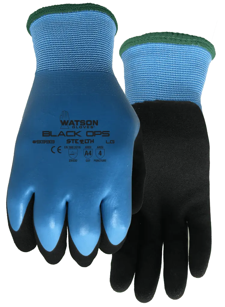 Black Ops Water-Resistant Winter Work Gloves (Style 9393)