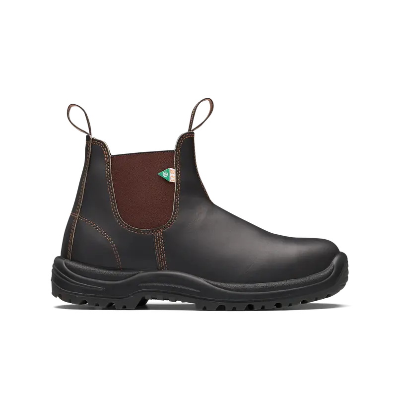 Blundstone Stout Brown Work Boots – Rugged Safety Footwear, Style 162
