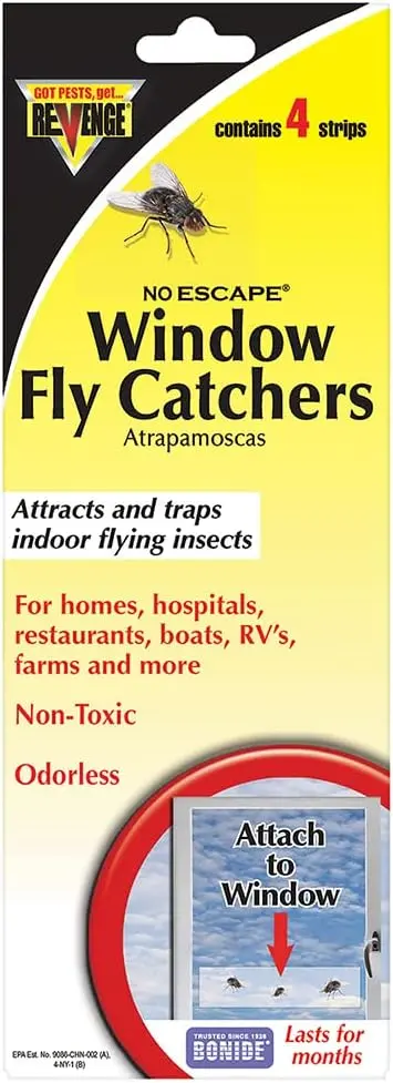 Bonide 46200 Revenge No Escape Fly Traps – 4-Pack Sticky Catcher System