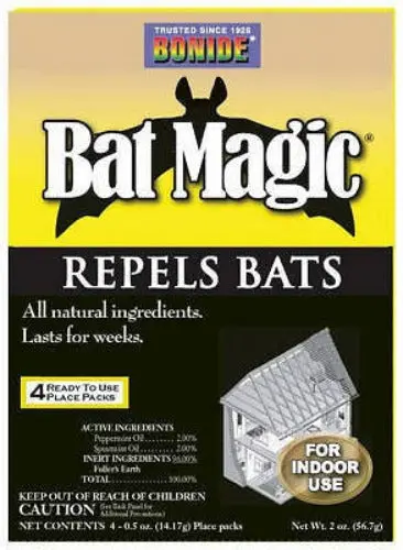 Bonide Bat Magic Natural Indoor Bat Repellent – 4-Pack, Case of 8