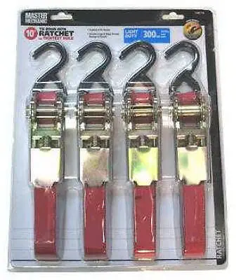 Boxer MM16 1-Inch x 10-Foot 900-Pound Ratchet Tie-Down Straps (4 per Pack) – Pack of 3