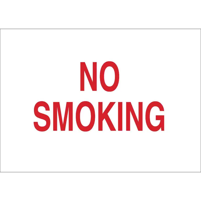 Brady 7″ × 10″ No Smoking Safety Sign – Durable Fiberglass, OSHA-Compliant, Item 25117