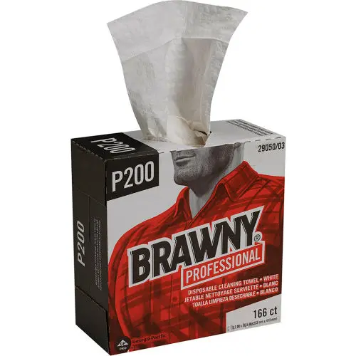 Brawny Professional P200 Disposable Cleaning Towels – Case of 5 Boxes, Model 29050/03