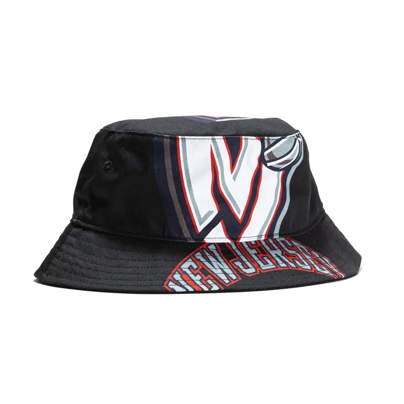 Brooklyn Nets Cut-Up Bucket Hat by Mitchell & Ness – Black