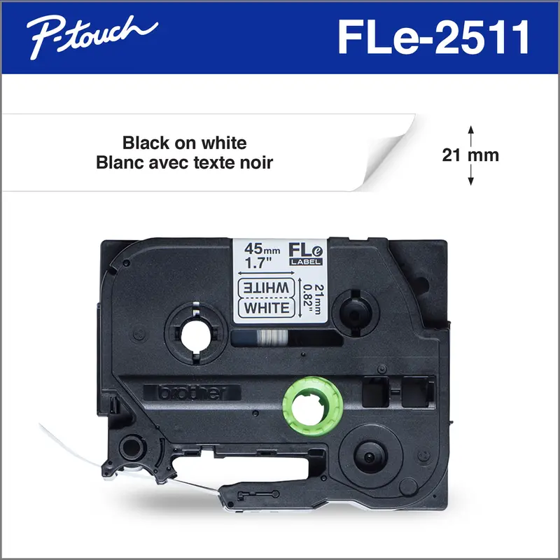 Brother Genuine Polyester Flag Labels for P-touch – Die-Cut, Compatible with FLE2511, FLE6511, FLE7511