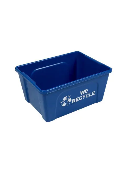 Busch Systems Deskside Recycler Bin – 10-Gallon Blue Recycling Container (BC-1001-01-WR)