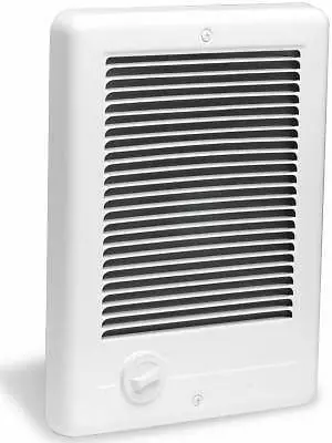 Cadet 240V 2000W White Fan-Forced Wall Heater with Built-In Thermostat
