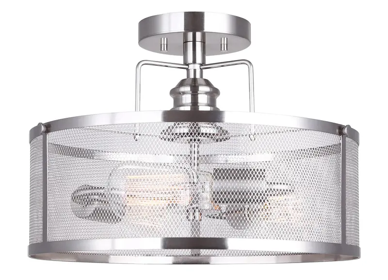 Canarm BECKETT Brushed Nickel 3-Light Semi-Flush Ceiling Light – ISF626A03BN