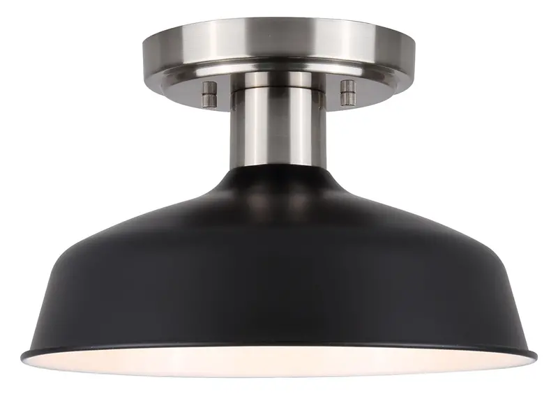 Canarm BELLO Semi-Flush Ceiling Fixture – Brushed Nickel and Matte Black