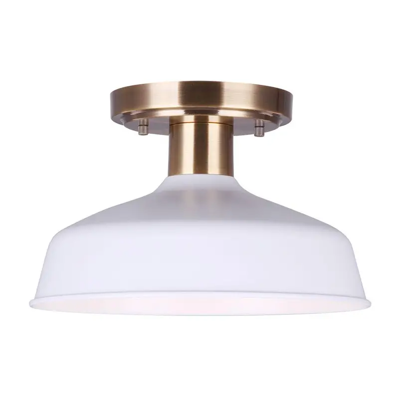 Canarm BELLO Semi-Flush Mount Light – 1-Light Gold and White Fixture (ISF1055A01GDW)