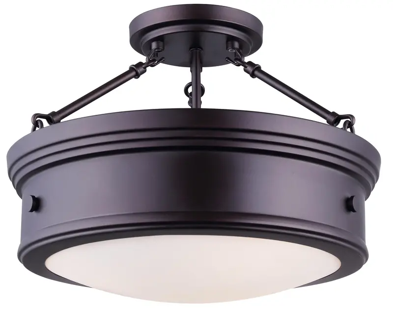 Canarm BOKU 3-Light Semi-Flush Mount in Oil-Rubbed Bronze